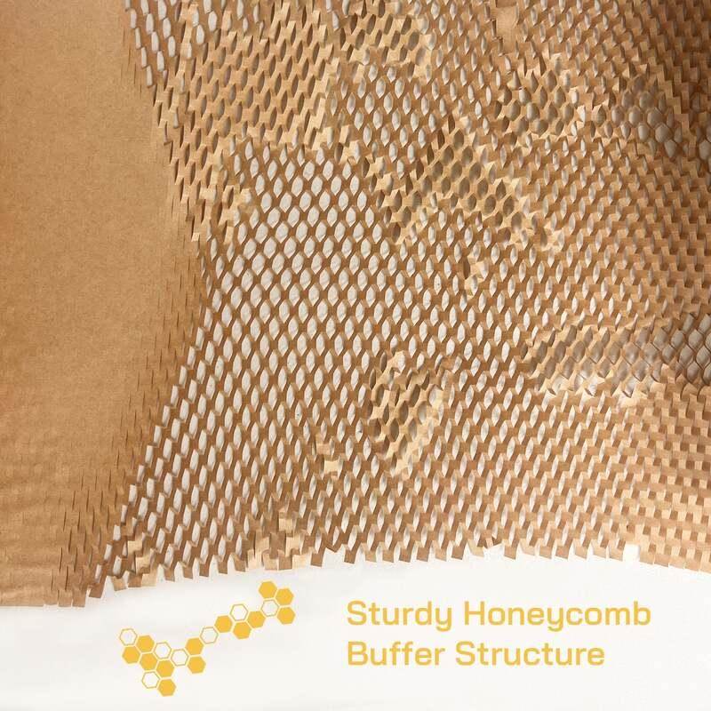 Honeycomb Wrapping Paper Roll – Eco-Friendly Protective Packaging showing honeycomb textured paper with a sturdy cushioning buffer structure