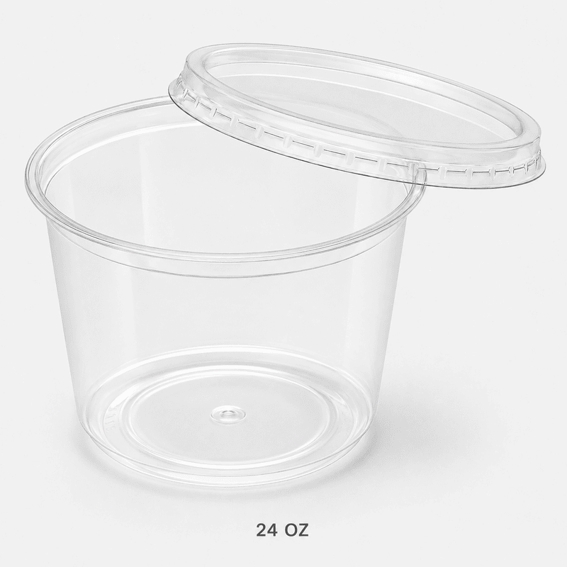 Clear Round Deli and Soup Containers with Lids