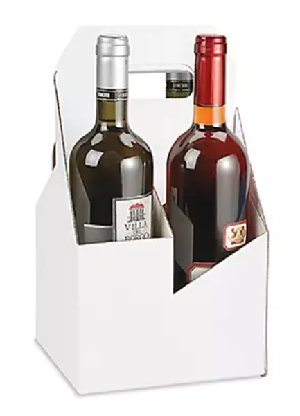 4 Bottle Wine Carrier - White
