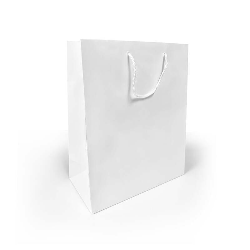 Eurototes White paper Bags with handles,10x5x13 inches