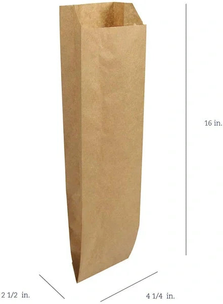 16x4.25x2.5 Quart Kraft Paper Bags – 35# Kraft | Bulk & Custom Print Available