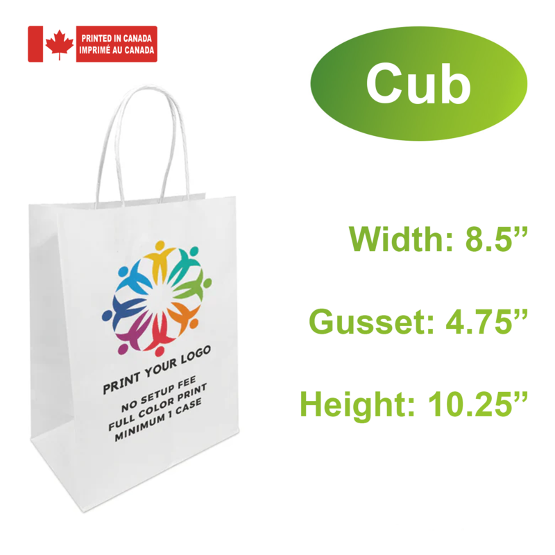 Logo printing for 8.5x4.75x10.25 White Paper Bags
