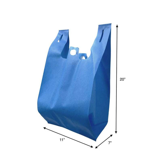 200pcs Reusable Non-Woven T-Shirt Shopping Bags – Pinch Bottom- 11x7x20", $0.40 Each
