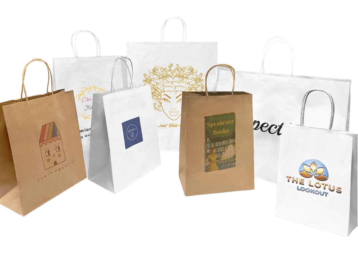 Logo printing for 16 * 6 * 12 Kraft Paper Bags