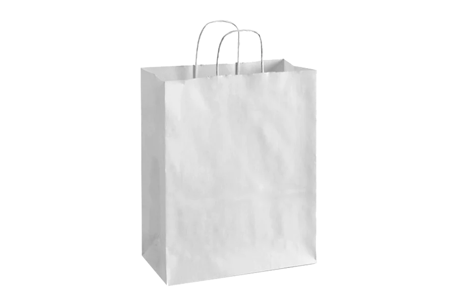 White Paper Bags with handles, 10x5x13 inches