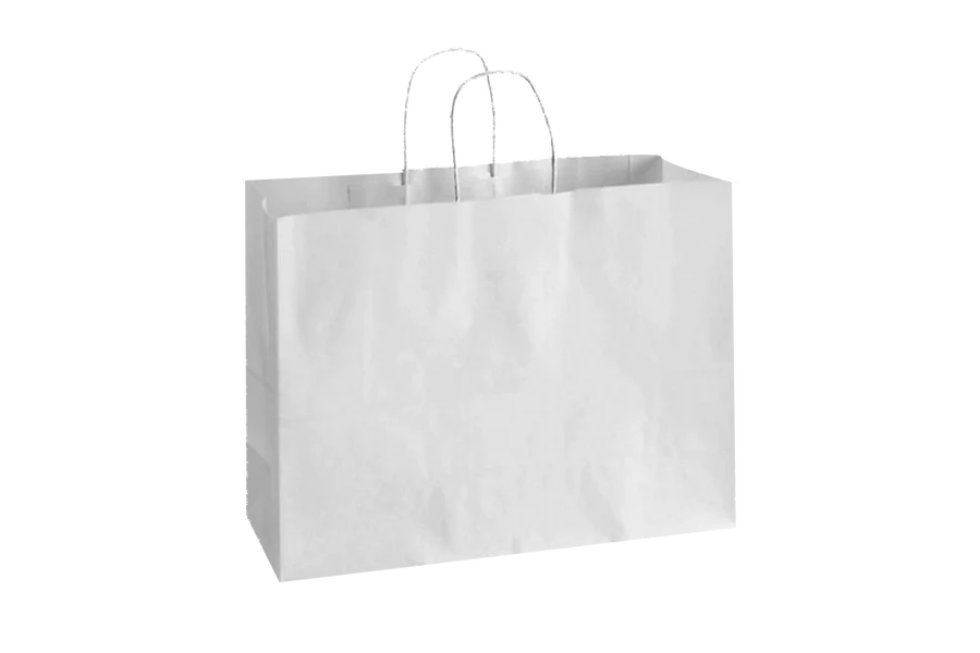 White Paper Bags with handles, 16x6x12 inches