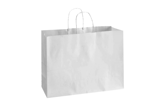 White Paper Bags with handles, 16x6x12 inches