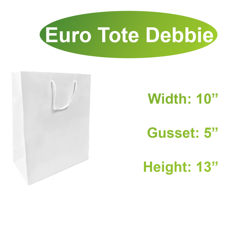 Eurototes White paper Bags with handles,10x5x13 inches