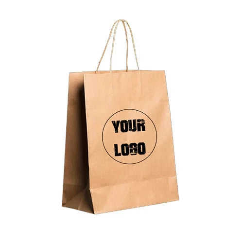 Kraft bags top with logo