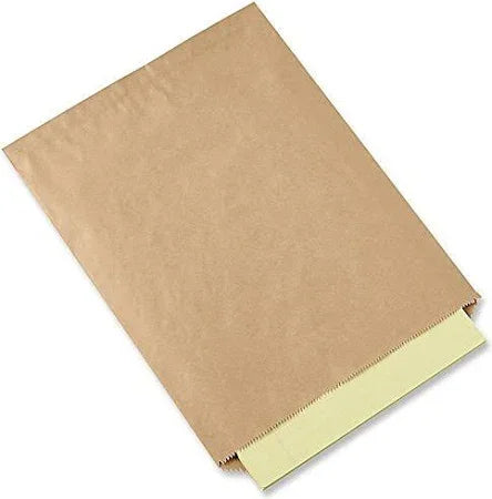 Flat Kraft Bags or Notion Kraft Paper Bags | Wholesale Eco Packaging showing a plain natural kraft paper bag with an open top and clean surface