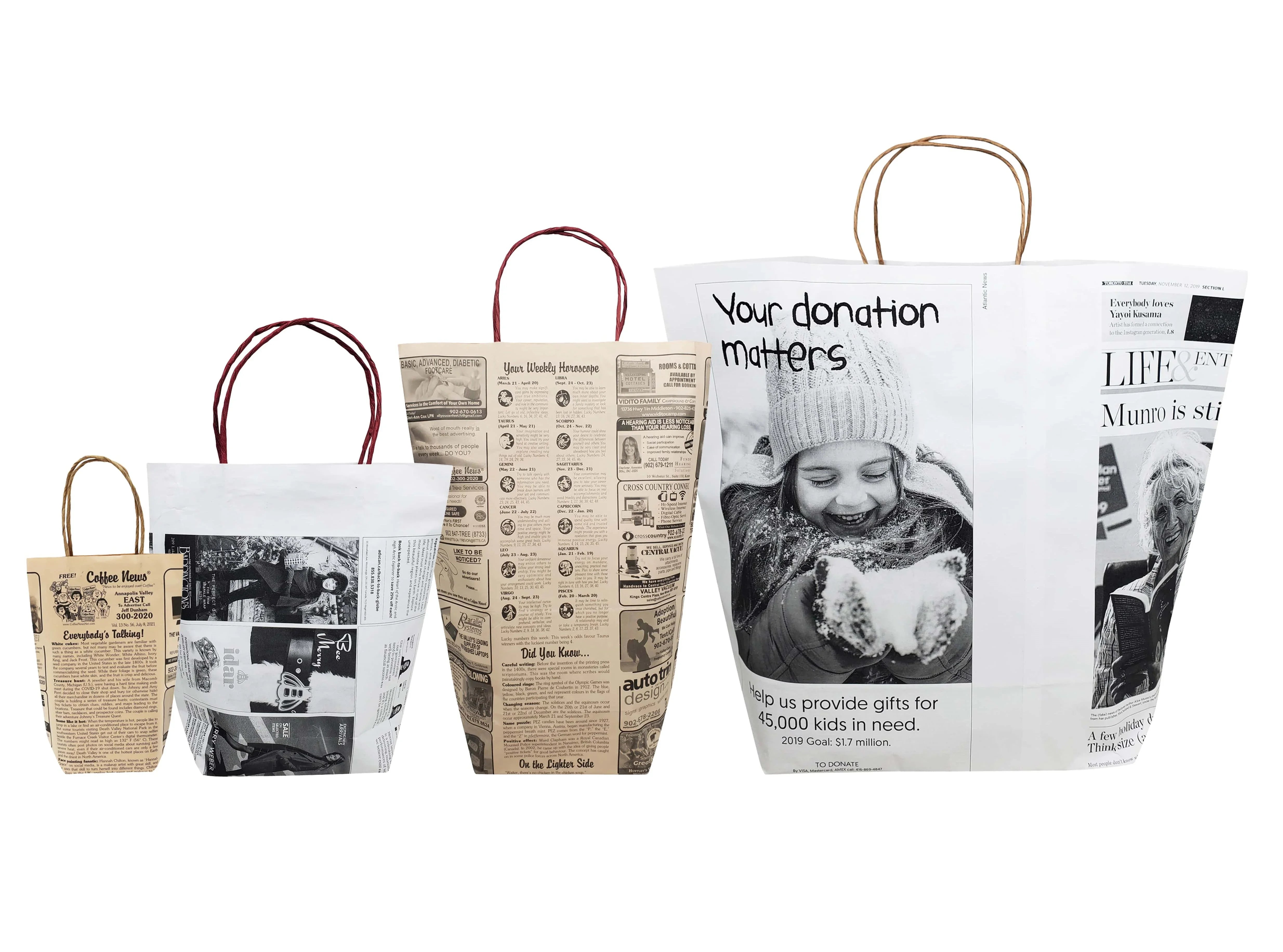Small Paper Bags, Cardboard Bags, News Paper Bag Canada – Greenii Inc.