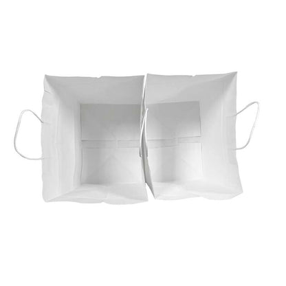 White Paper Bags with handles, 13x10x13 inches