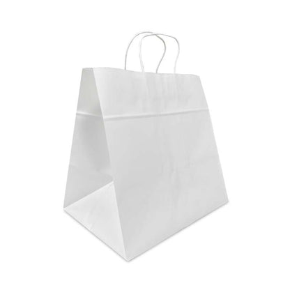 White Paper Bags with handles, 13x10x13 inches