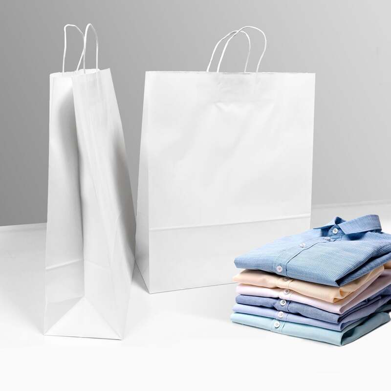 White Paper Bags with handles, 16x6x19 inches