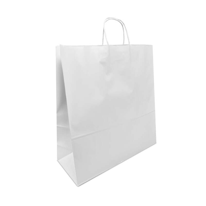 White Paper Bags with handles, 18x7x18.75 inches