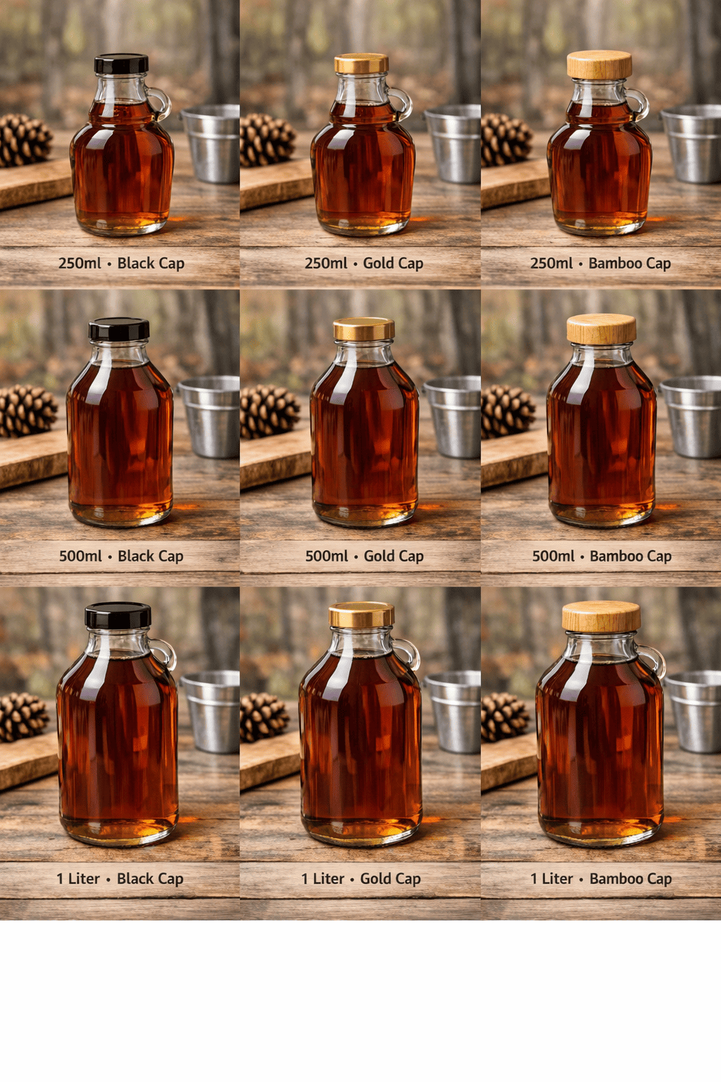 Maple Syrup Bottle | Glass Syrup Packaging | Bulk Wholesale | Custom Branding | Eco Friendly