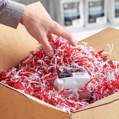 Crinkle paper shreds - Red and White - Cane Mix