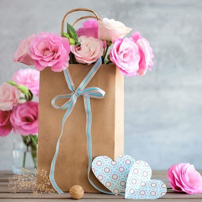 Kraft Paper Bags with handles, 5x3x8 inches