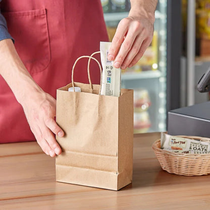 Kraft Paper Bags with handles, 5x3x8 inches