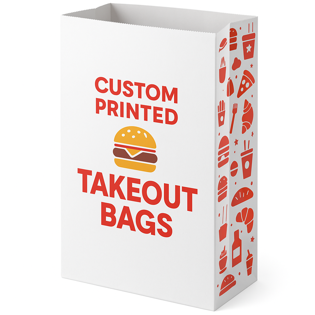 Bulk Printed Paper Shopping Bags Without Handles – Custom Takeout Bags Canada | Large Run Wholesale