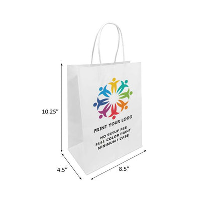Logo printing for 8.5x4.75x10.25 White Paper Bags