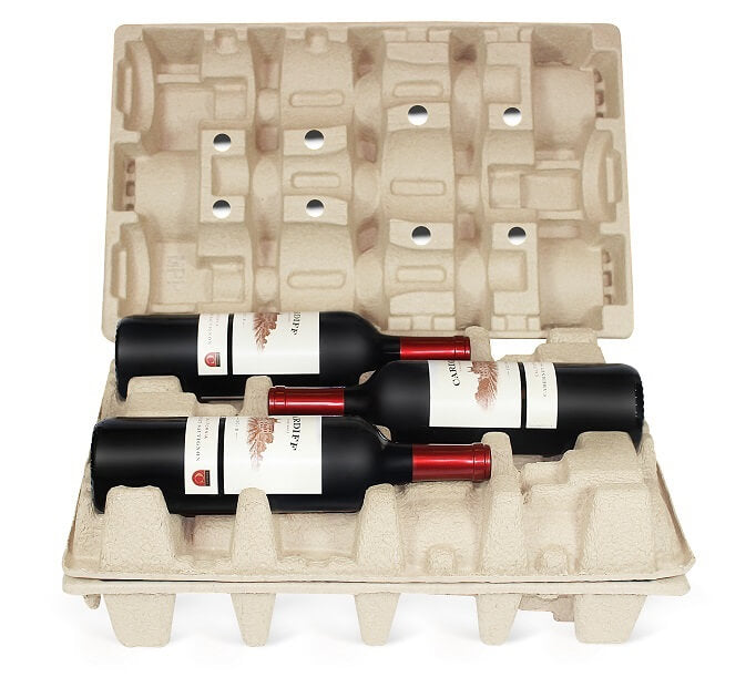 Wine Pulp Shipper | Molded Pulp Wine Shipping Box | Eco-Friendly Wine Packaging