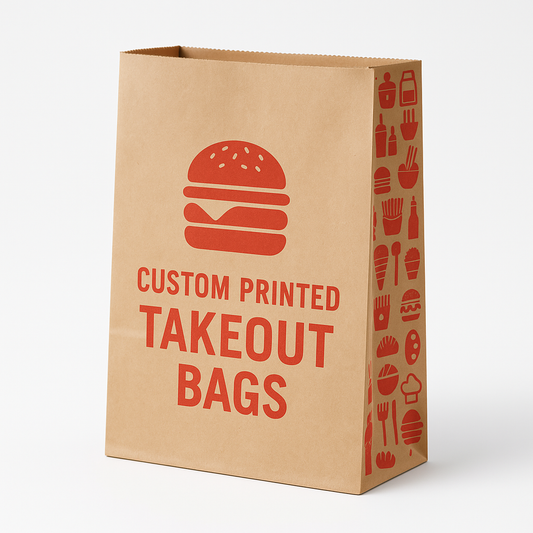 Bulk Printed Paper Shopping Bags Without Handles – Custom Takeout Bags Canada | Large Run Wholesale