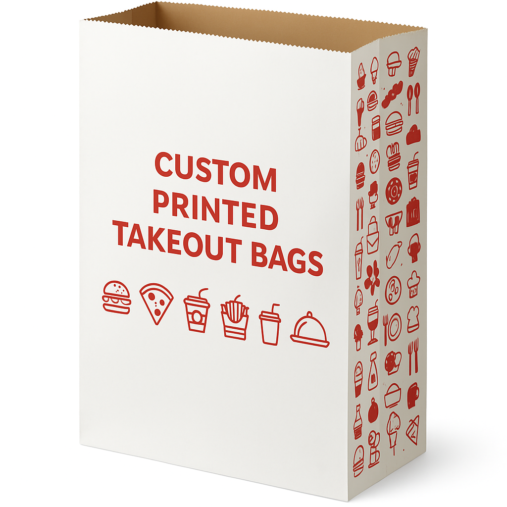 Bulk Printed Paper Shopping Bags Without Handles – Custom Takeout Bags Canada | Large Run Wholesale
