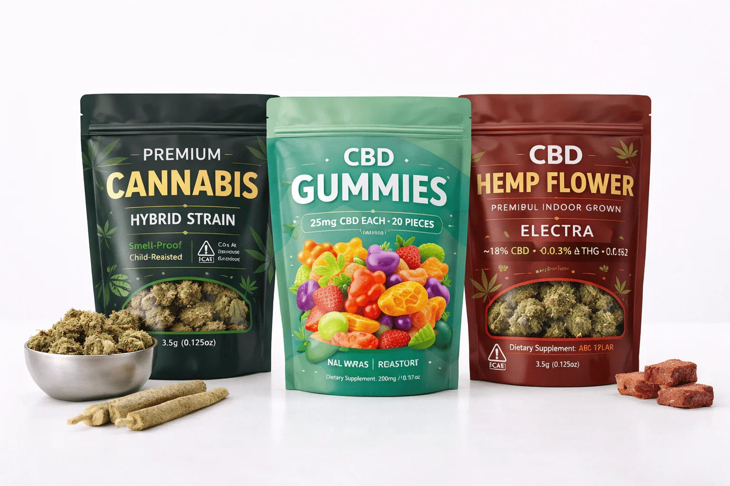 CBD & Cannabis Mylar Bags | Smell-Proof Custom Packaging