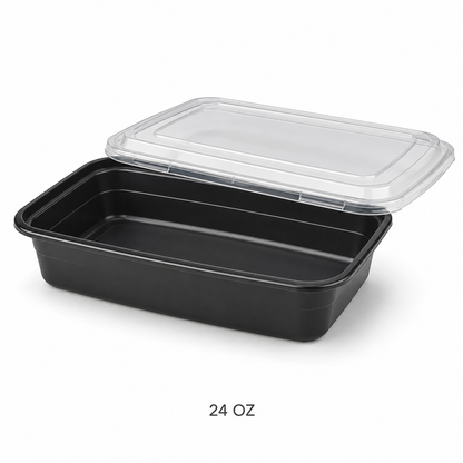 Rectangular Microwave-Safe Meal Prep Containers with Lids