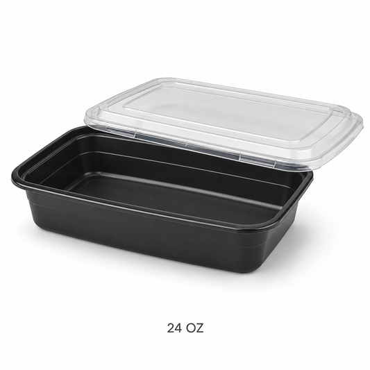 Rectangular Microwave-Safe Meal Prep Containers with Lids