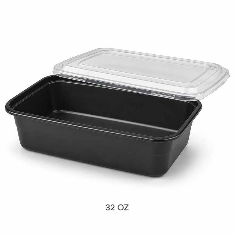 Rectangular Microwave-Safe Meal Prep Containers with Lids