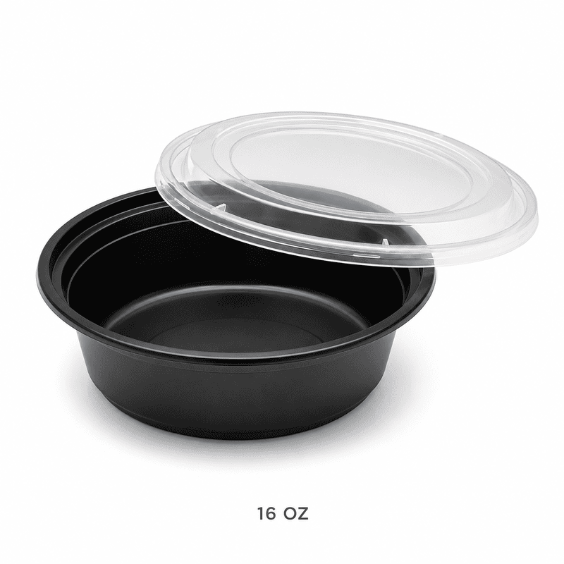 Round Microwave-Safe Takeout Containers with Lids