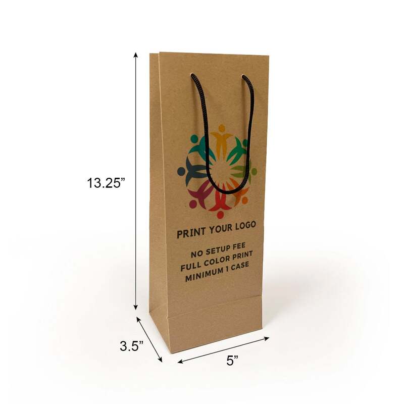 150pcs, Euro totes 5 x3.50x13.25 Inches Full Color Custom Printed Paper Bags,  Rope Handles, Flat Bottom – Made in Canada