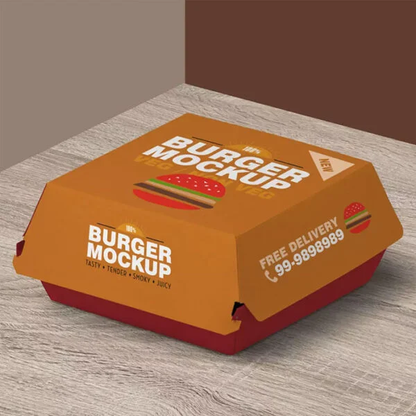 Custom Printed Hamburger Box | Eco Friendly Takeout Packaging | Restaurant Branding