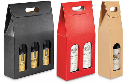 Wine Bottle Carrier Case | Eco Friendly Wine Packaging | Gift Ready Bottle Box