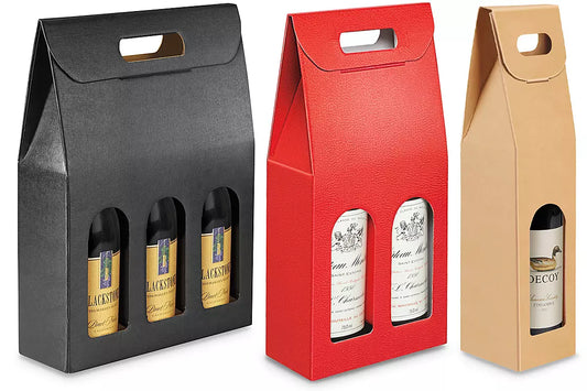 Wine Bottle Carrier Case | Eco Friendly Wine Packaging | Gift Ready Bottle Box