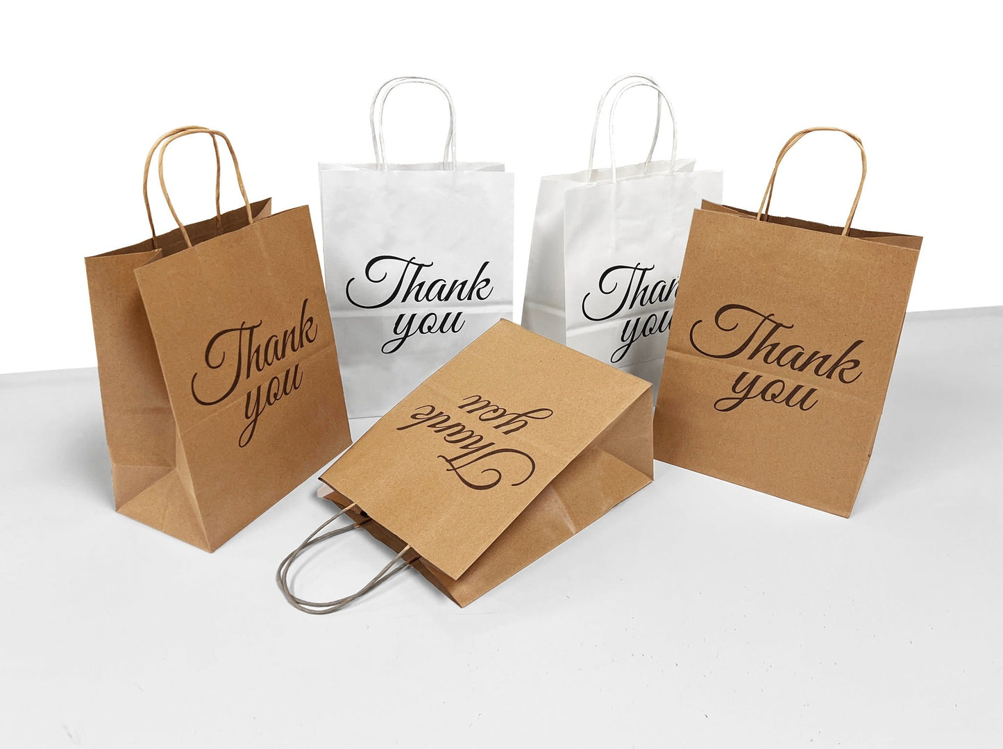 Logo printing for 8 * 4 * 10 White Paper Bags