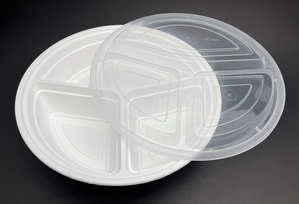 Round Microwave-Safe Takeout Containers with Lids