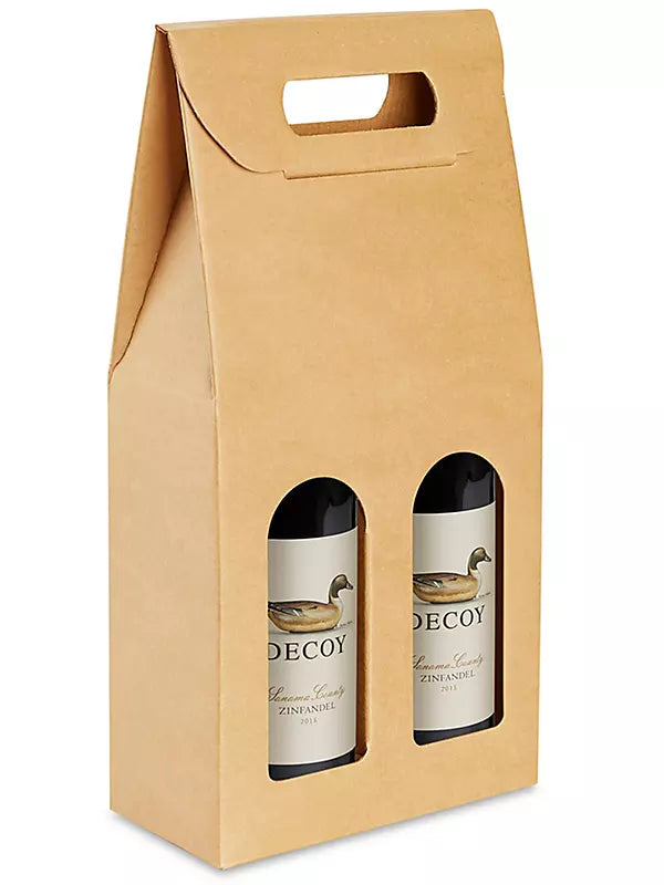 Wine Bottle Carrier Case | Eco Friendly Wine Packaging | Gift Ready Bottle Box