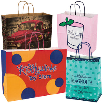 Bulk Ink Printed Paper Shopping Bags – Custom Retail Packaging Canada | Large Run Wholesale MOQ 10,000 Bags