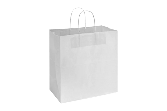 White Paper Bags with handles, 13x7x17 inches