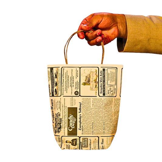 Yellow Coffee News Paper bags - Small size