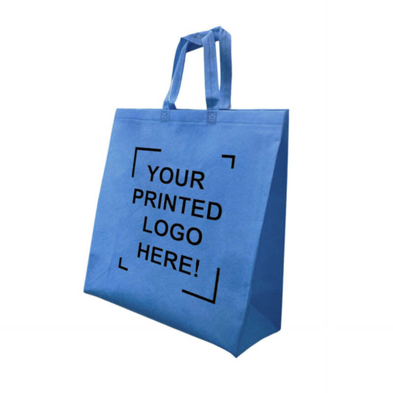 Reusable Non-Woven Grocery Bag with Flat Handles | Custom Printed Logo | 15.5″ x 6″ x 15.5″