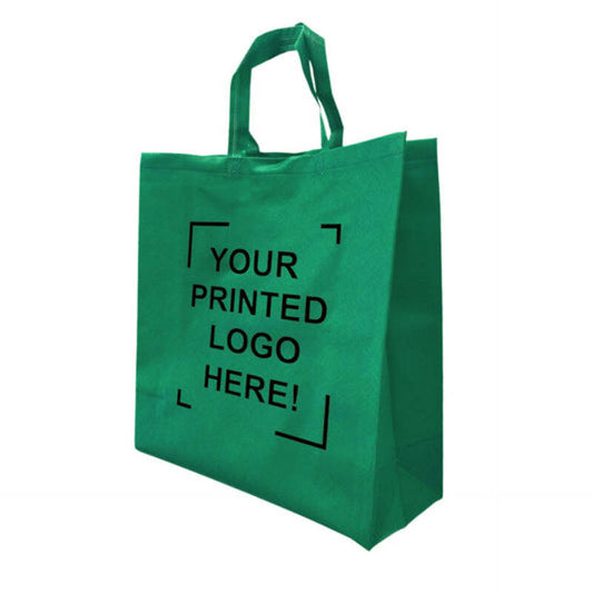 Reusable Non-Woven Grocery Bag with Flat Handles | Custom Printed Logo | 15.5″ x 6″ x 15.5″