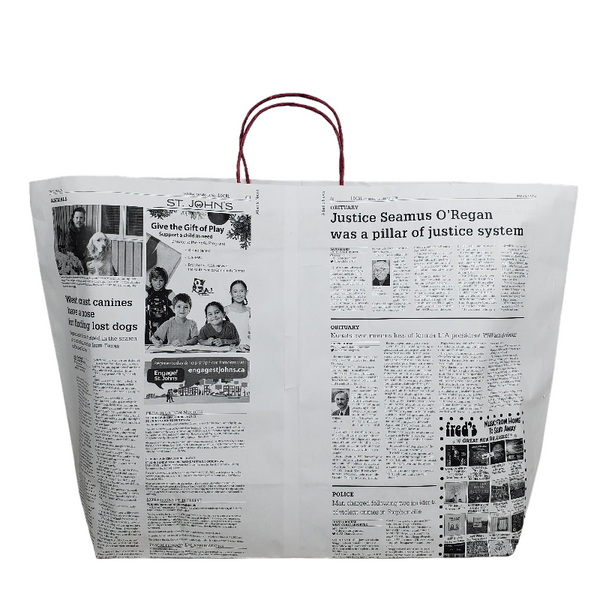 70〜80s news paper bag White News Paper Bags - Extra Large size (Wide Version