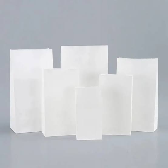 400pcs White Kraft Paper Bags Without Handles – Heavy Duty 20 lb Grocery & Retail Bags
