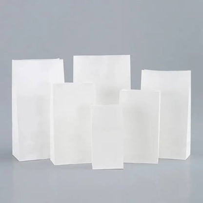 400pcs White Kraft Paper Bags Without Handles – Heavy Duty 20 lb Grocery & Retail Bags
