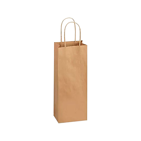 Wine Bags - Kraft Paper Bags with handles, 5x3x12 inches